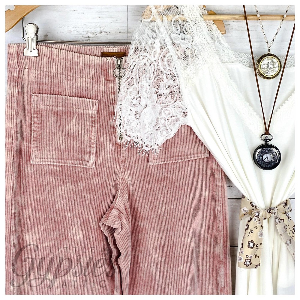 POL Vintage Wash Pink Cords Flare Jeans - Picture 5 of 12